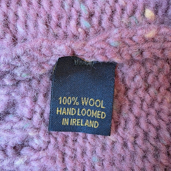 Rossan Wool Sweater Handloomed in Ireland – Size S/M - Dusty Rose/Fuchsia - Picture 7 of 7